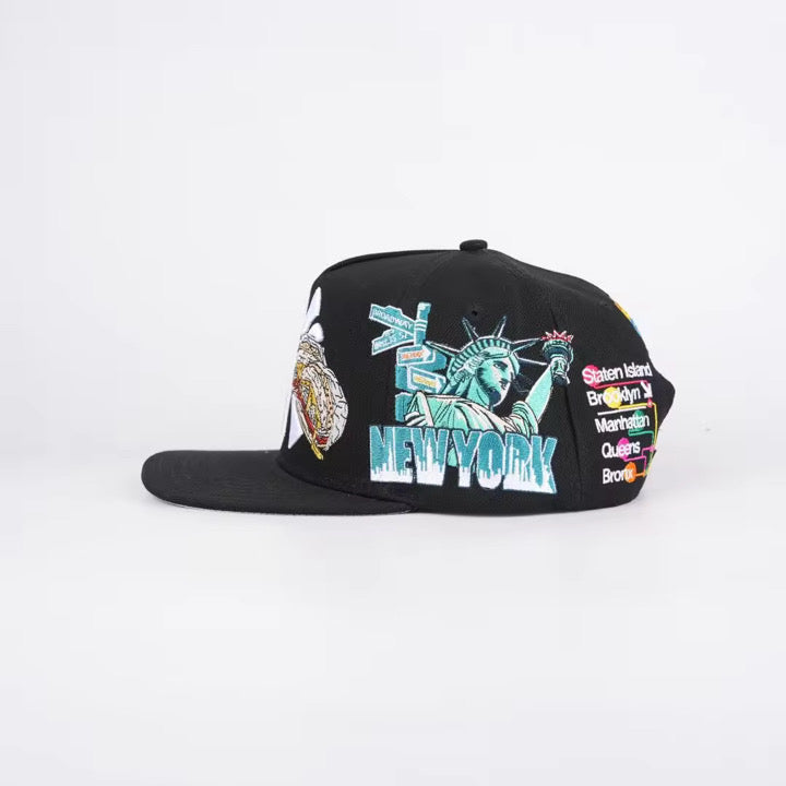 Bacon, egg, and cheese (all blk) snapback