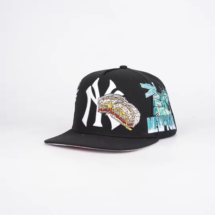 Bacon, egg, and cheese (all blk) snapback